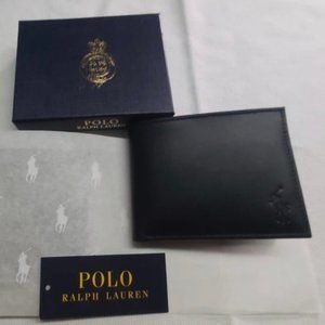POLO BY RALPH LAUREN  Black  Leather Bi-Fold Men